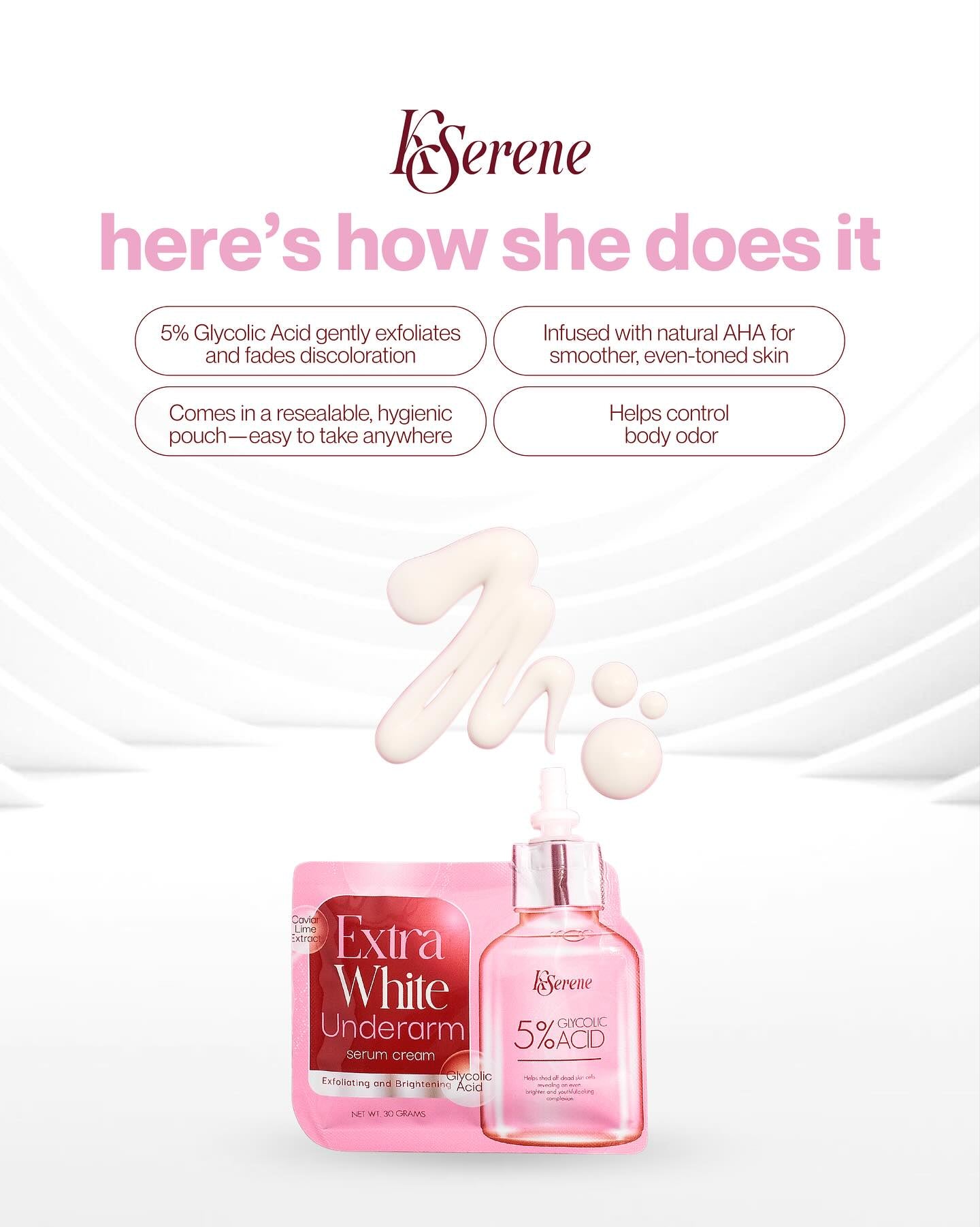 KSerene Extra White Underarm Serum Cream 30g