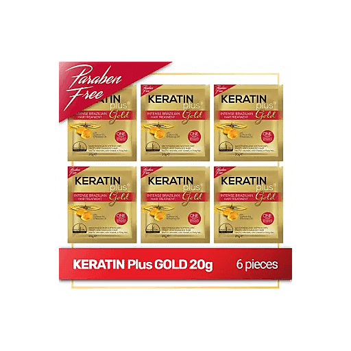 Keratin Plus Gold Intense Brazilian Hair Treatment 6x20g