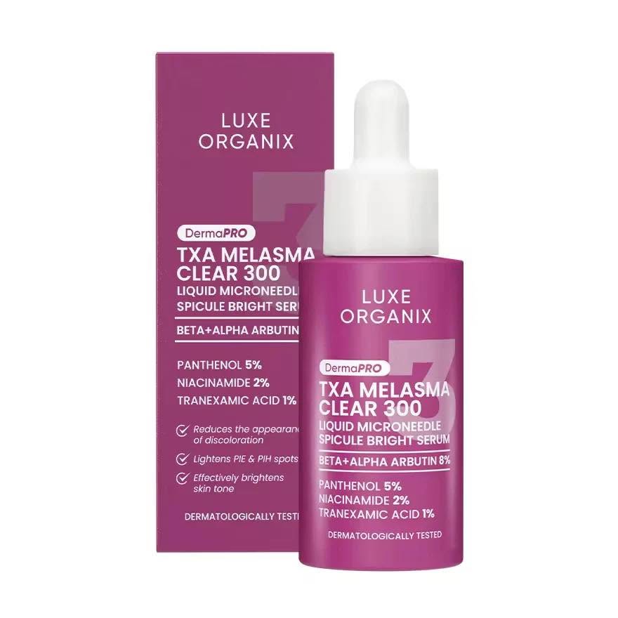 Luxe Organix TXA Melasma Clear 300 Liquid Microneedle Spicule Bright Serum 30mL