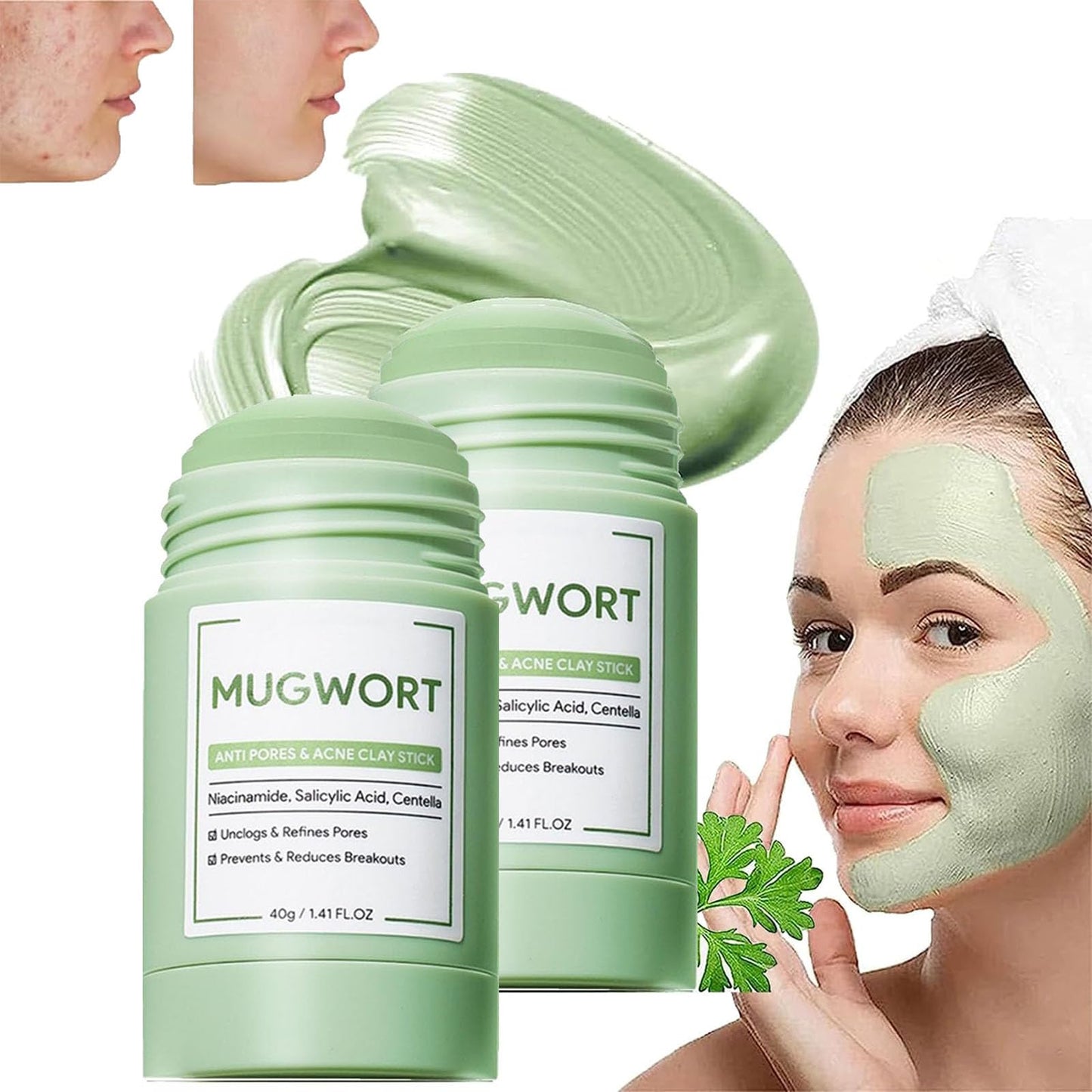 Skintific Mugwort Acne Clay Stick 40g