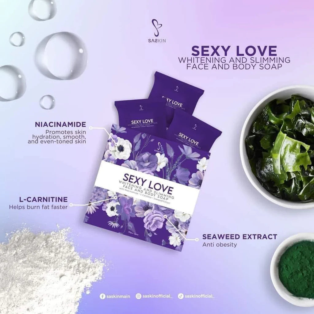 SASKIN Sexy Love Whitening and Slimming Face and Body Soap 70g