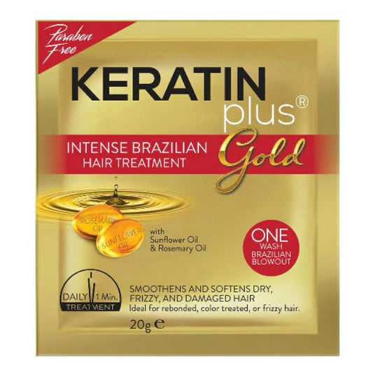Keratin Plus Gold Intense Brazilian Hair Treatment 6x20g