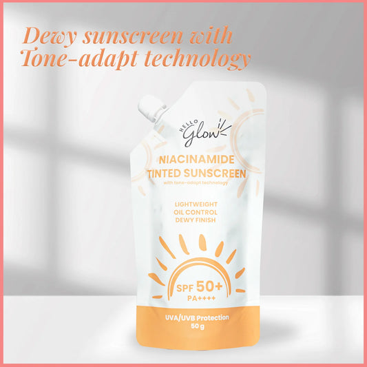 Hello Glow Niacinamide Tinted Sunscreen with Tone Adapt Technology 50g