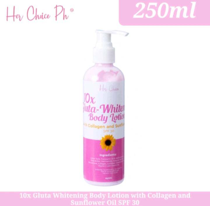 Her Choice 10X Gluta-White Body Lotion with Collagen and Sunflower Oil SPF30 250mL