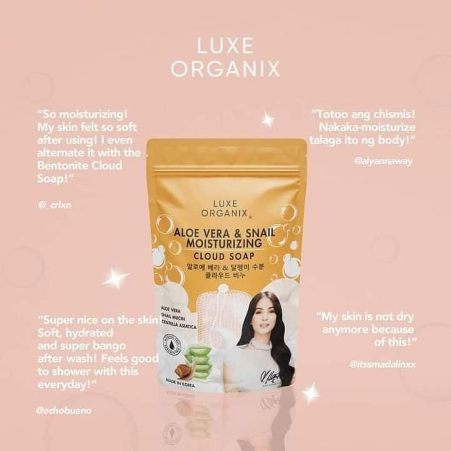 Luxe Organix Niacinamide + Aloe Vera & Snail Cloud Soap 180g