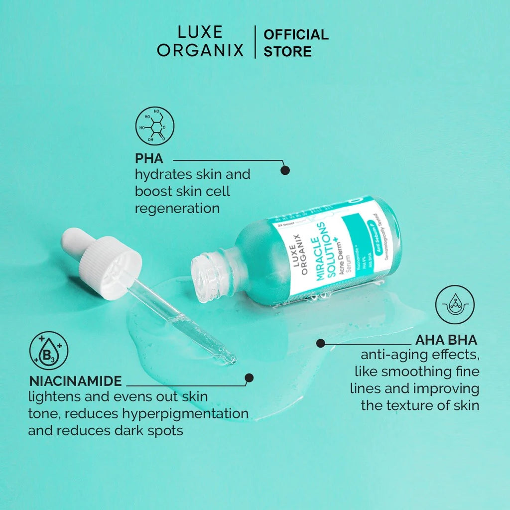 Luxe Organix Miracle Solutions Acne Derm + Serum 30mL