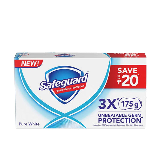 Safeguard Family germ Protection Pure White 3x175g