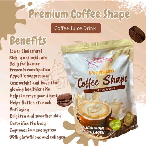 Glowming Shape Detox Premium Coffee Shape with Glutathione and Collagen (20g x 10sachets)