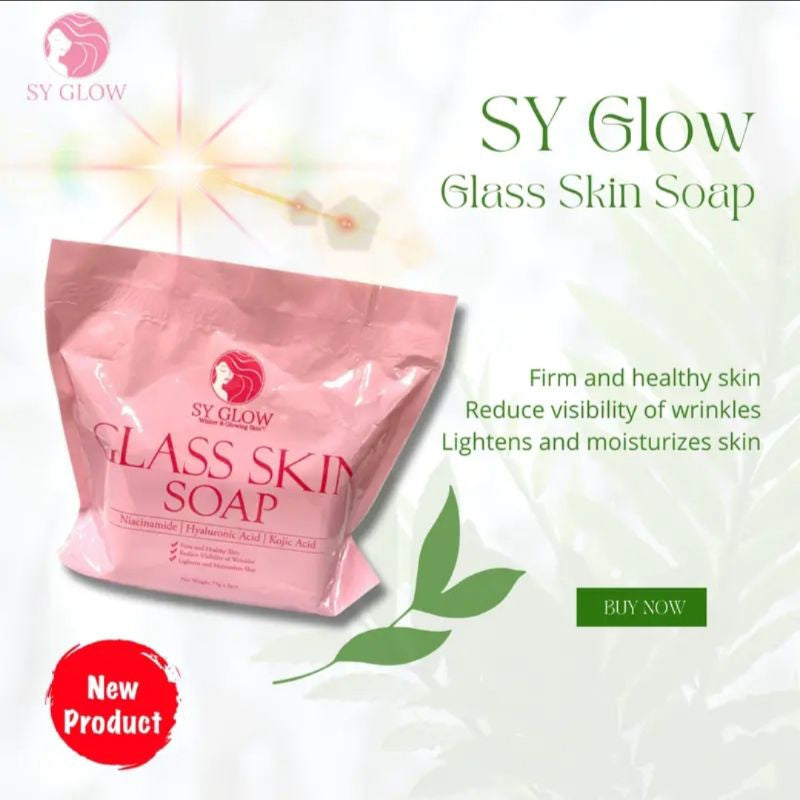 SY Glow Glass Skin Soap with Niacinamide|Hyaluronic Acid|Kojic Acid 75gX3