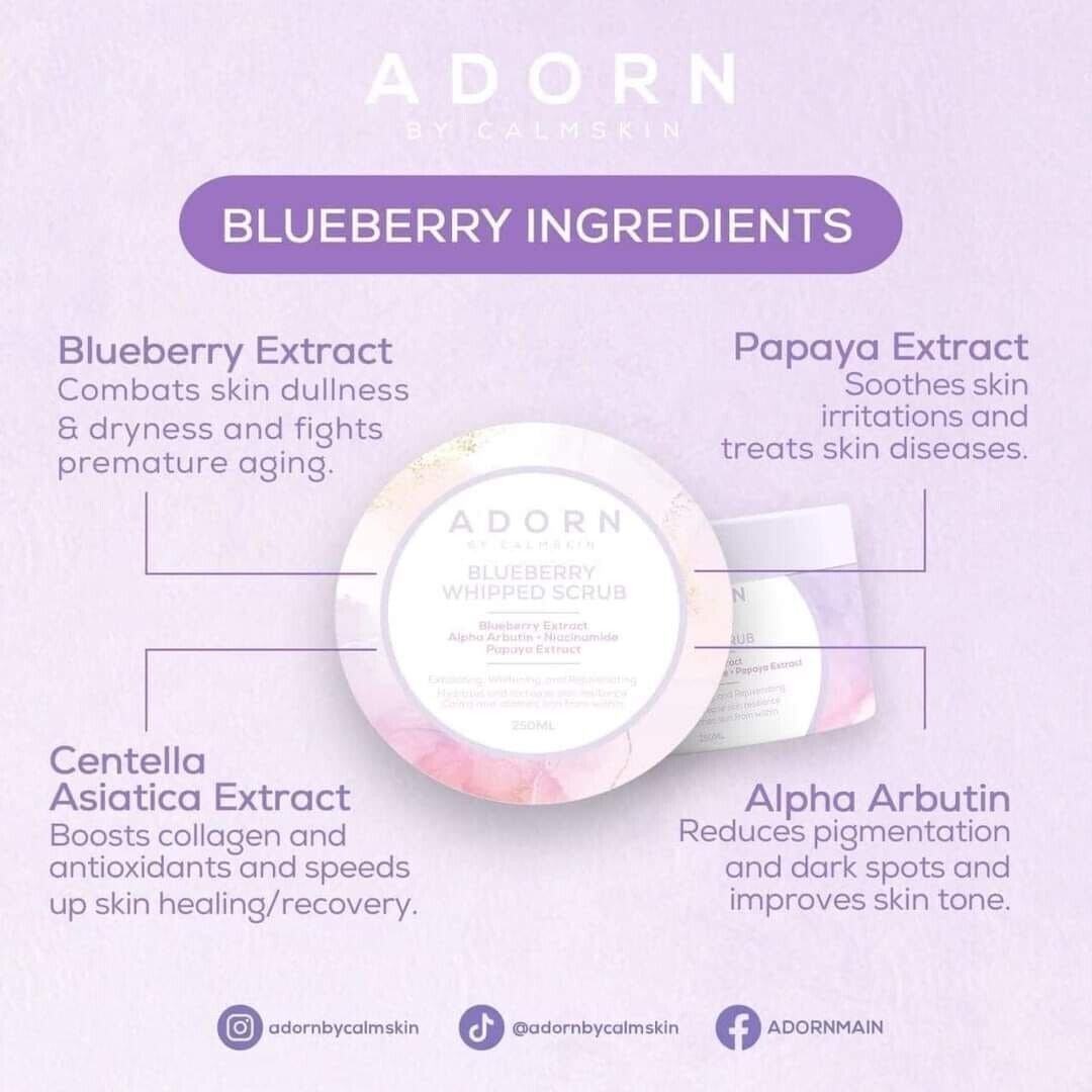 ADORN Blueberry Whipped Body Whitening Scrub 250 mL